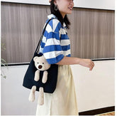 Cute Shoulder Bag Kawaii Tote Handbag with Cute Teddy Bear